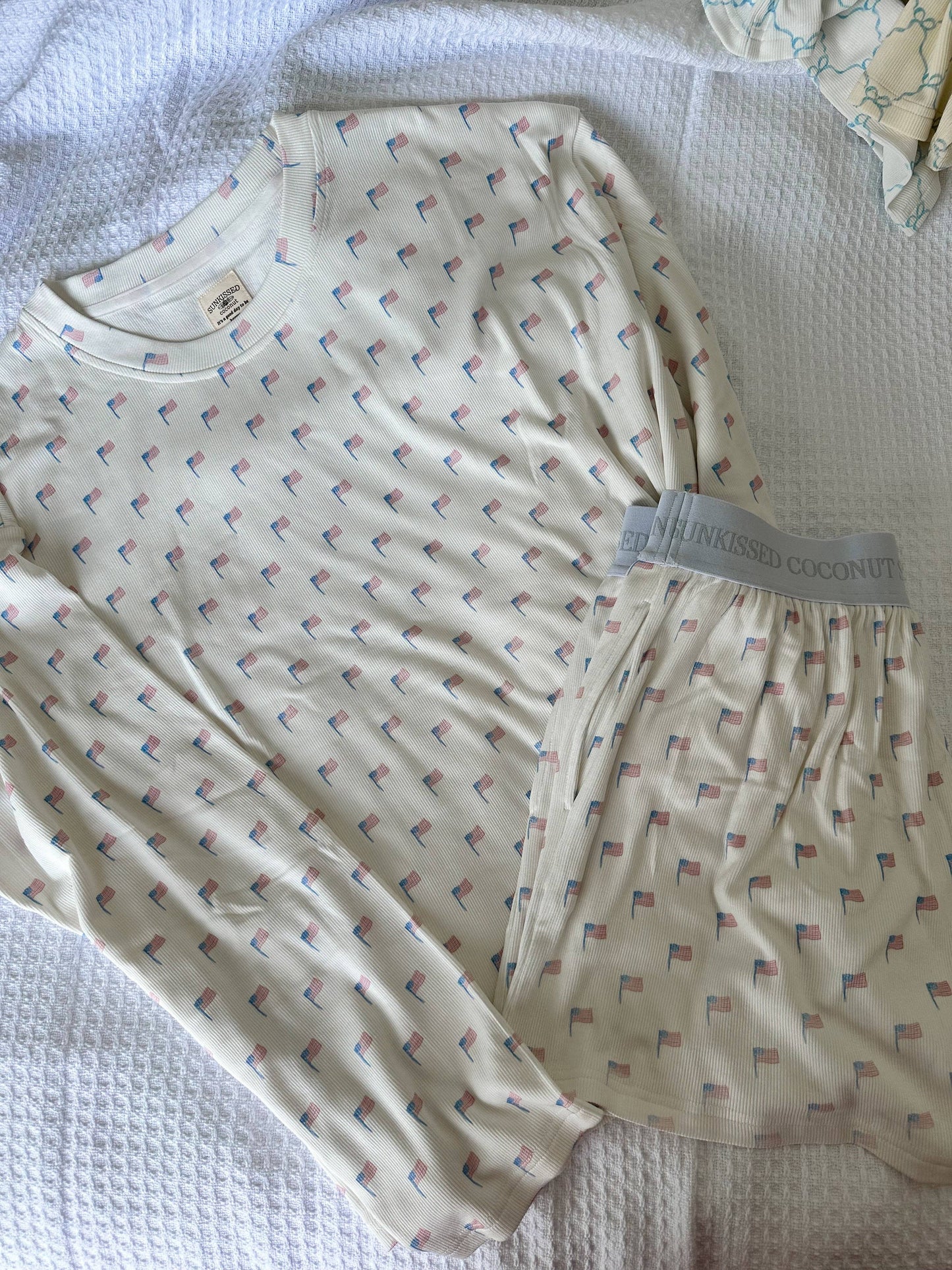White American Flag Pajama Pattern Top