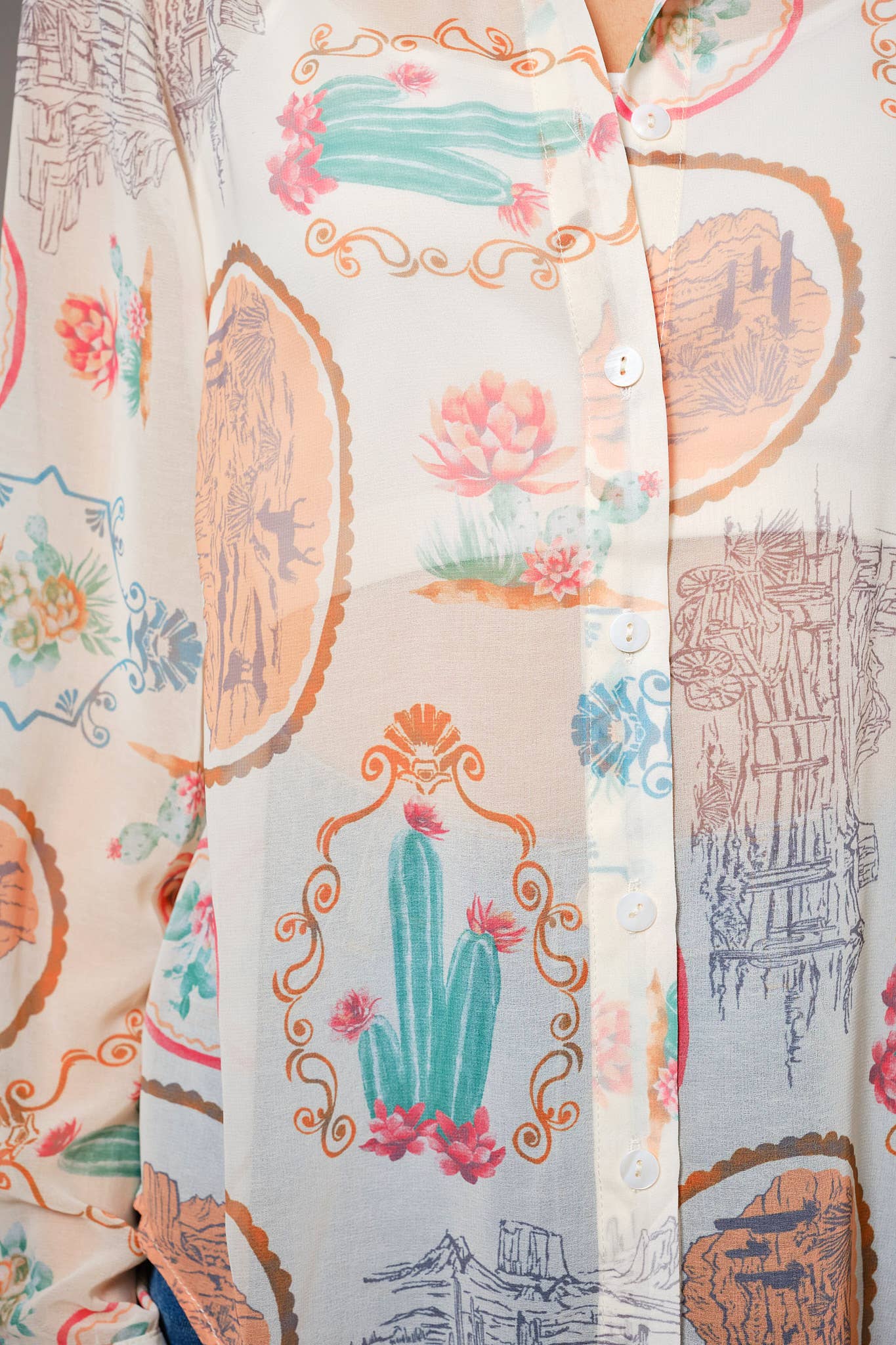 The Desert Bloom Button-Down Blouse